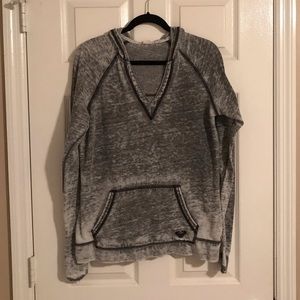 Roxy Grey Long Sleeve Hoodie Large